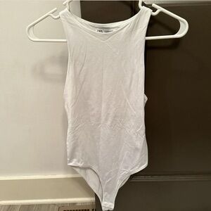 zara white high neck bodysuit S